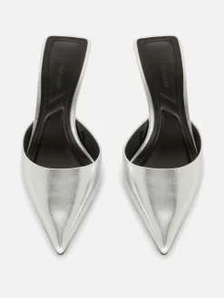 Pointed Toe Heeled Mules