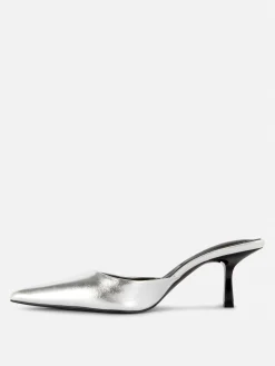 Pointed Toe Heeled Mules
