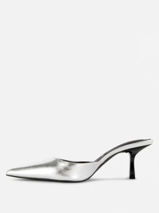 Pointed Toe Heeled Mules
