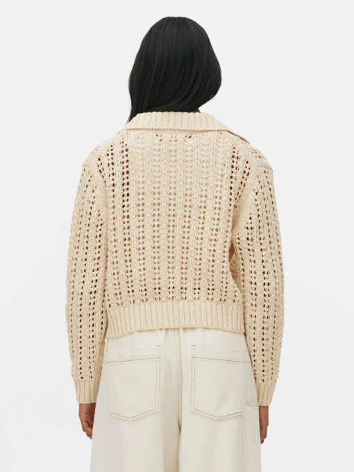 Pointelle Collared Sweater
