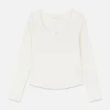 Pointelle Long Sleeve Pajama Top