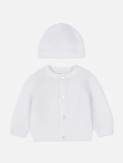 Premature Cardigan And Hat Set