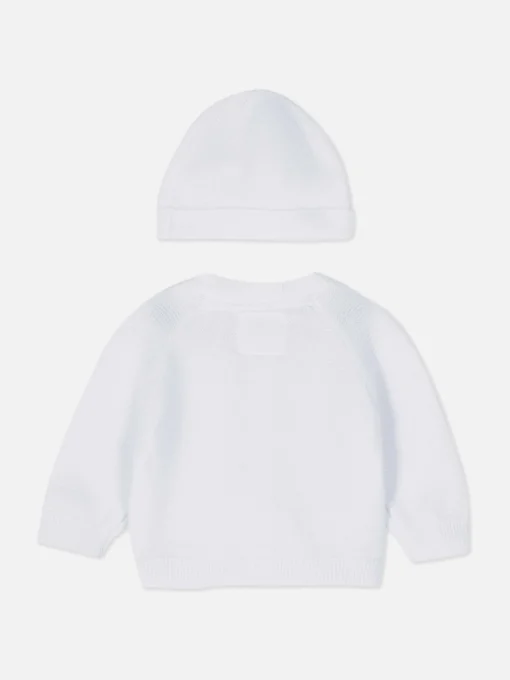 Premature Cardigan And Hat Set