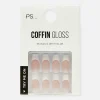 PS Glossy French Jewel Faux Nails