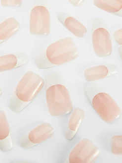 PS Glossy French Jewel Faux Nails