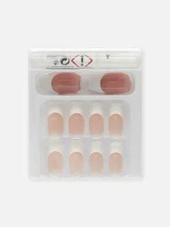PS Glossy French Jewel Faux Nails