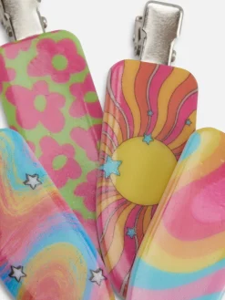 PS Patterned No Dent Hair Clips