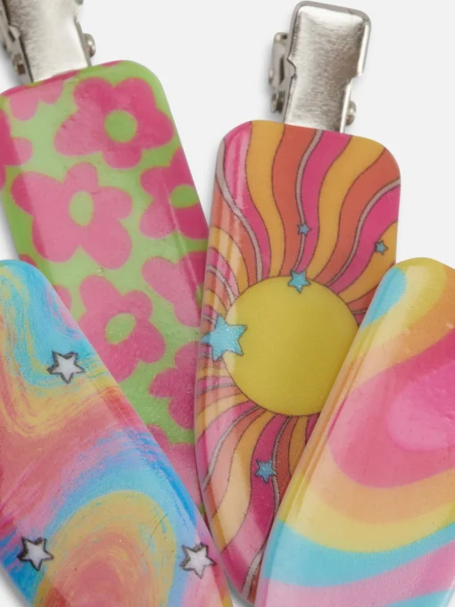 PS Patterned No Dent Hair Clips
