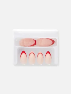 PS Pointed Gloss Contrast Tip Faux Nails