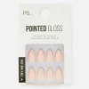 PS Pointed Gloss Glitter Faux Nails
