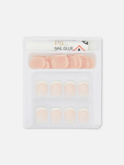 PS Square French Tip Gloss Faux Nails
