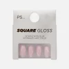 PS Square Gloss Swirled Faux Nails