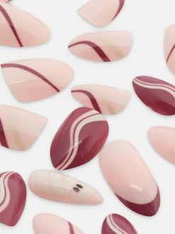 PS Swirled Almond Gloss Faux Nails