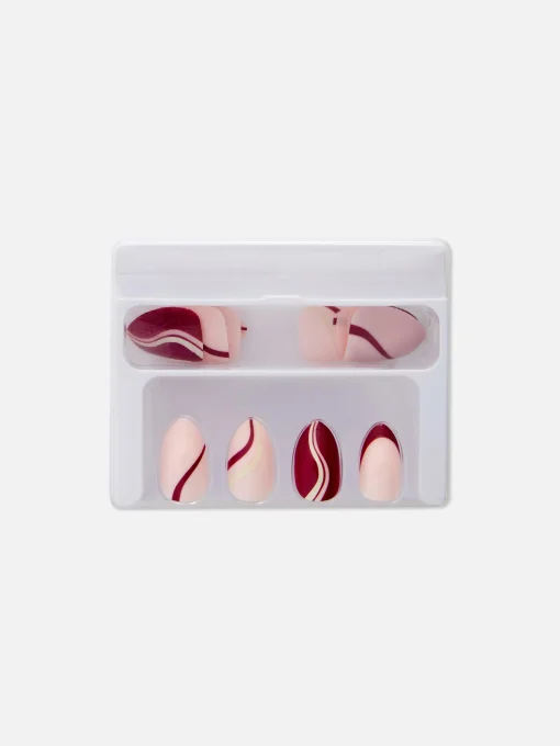 PS Swirled Almond Gloss Faux Nails