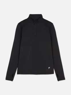 Quarter Zip Track Top With Thumb Holes