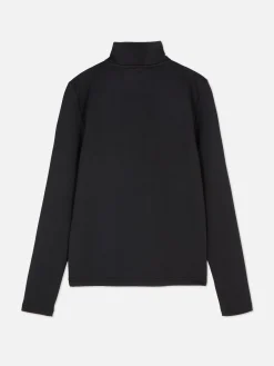 Quarter Zip Track Top With Thumb Holes