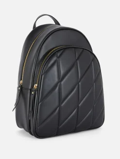 Quilted Faux Leather Backpack