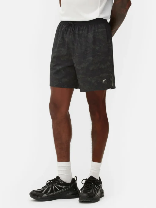 Reflective Print Gym Shorts