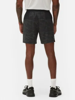 Reflective Print Gym Shorts