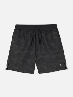 Reflective Print Gym Shorts