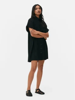 Relaxed Fit Short Sleeve Shirt Dress