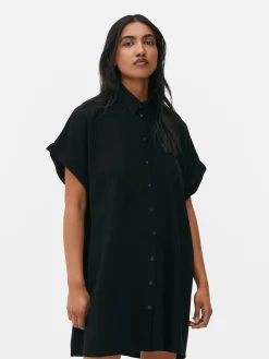 Relaxed Fit Short Sleeve Shirt Dress