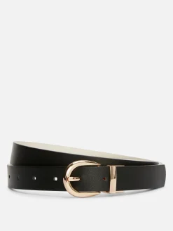 Reversible Curved-Buckle Belt