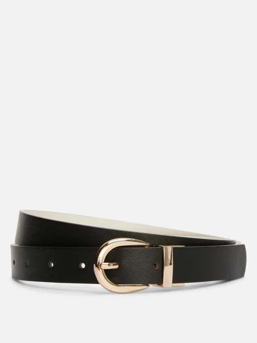 Reversible Curved-Buckle Belt