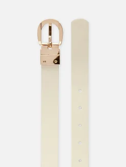 Reversible Curved-Buckle Belt