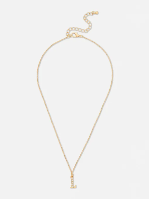 Rhinestone Initial Pendant Necklace