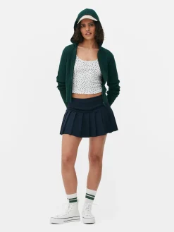 Rib Knit Zip Hooded Cardigan