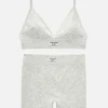 Ribbed Bralette And Shorts Lounge Set