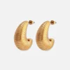 Ribbed Bubble Hoop Earrings