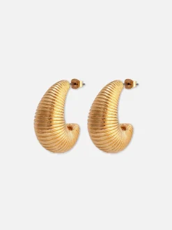 Ribbed Bubble Hoop Earrings