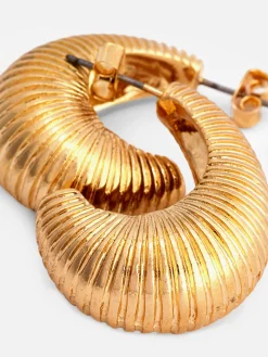 Ribbed Bubble Hoop Earrings