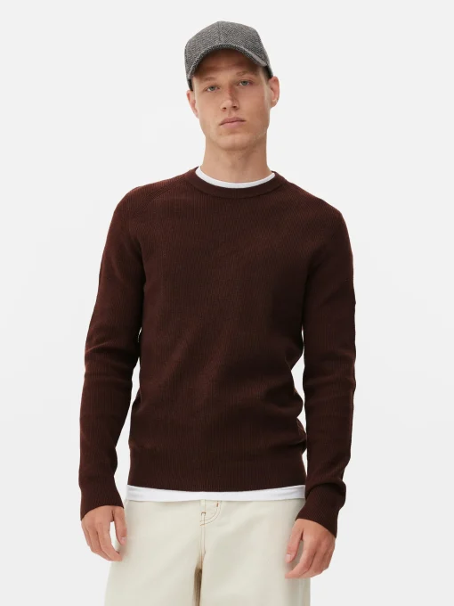 Ribbed Crew Neck Sweater