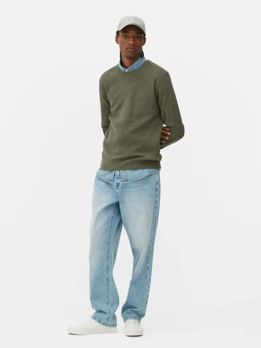 Ribbed Crew Neck Sweater