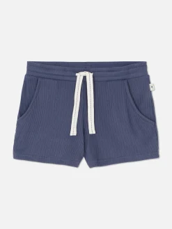 Ribbed Jersey Pajama Shorts