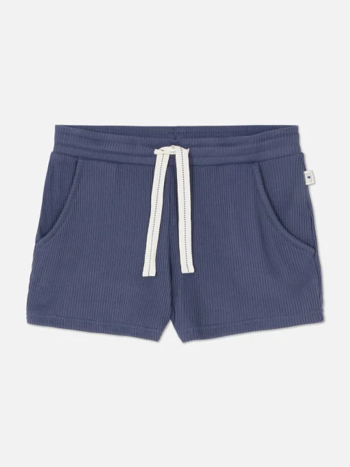 Ribbed Jersey Pajama Shorts