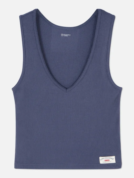 Ribbed Jersey Tank Pajama Top