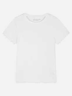 Ribbed Lettuce Trim T-Shirt