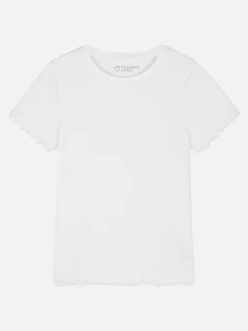 Ribbed Lettuce Trim T-Shirt