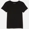 Ribbed Lettuce Trim T-Shirt