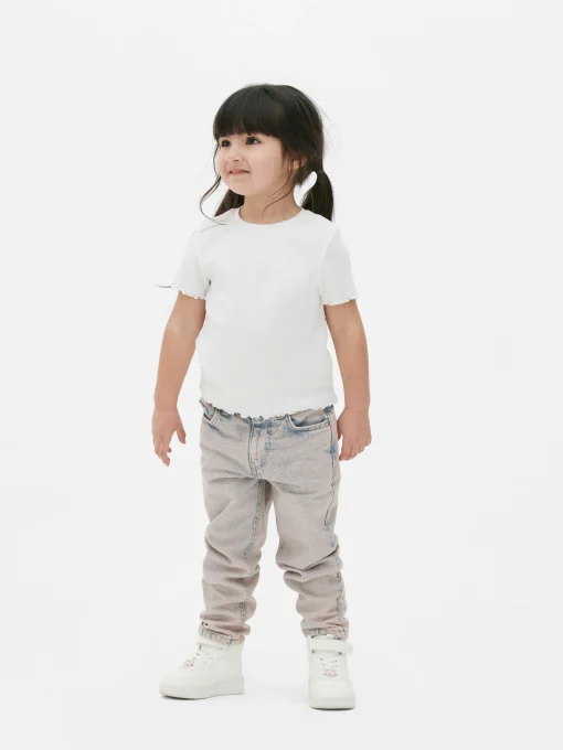 Ribbed Lettuce Trim T-Shirt