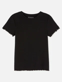 Ribbed Lettuce Trim T-Shirt
