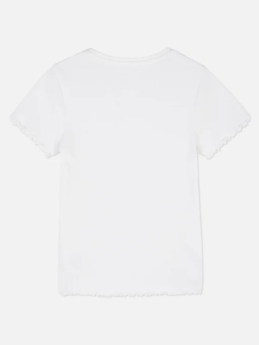 Ribbed Lettuce Trim T-Shirt