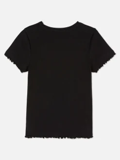 Ribbed Lettuce Trim T-Shirt