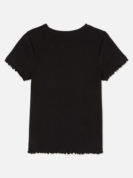 Ribbed Lettuce Trim T-Shirt