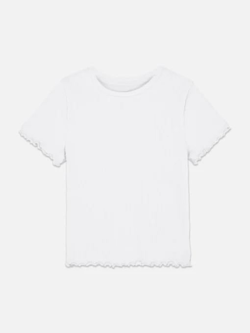Ribbed Lettuce Trim T-Shirt