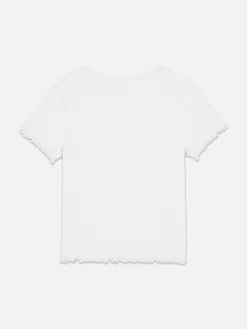 Ribbed Lettuce Trim T-Shirt